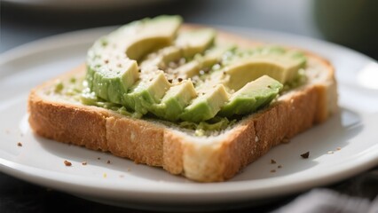 Avocado Toast on a White Plate