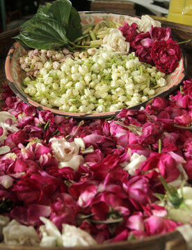 rose petals and jasmine