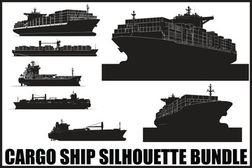 Ocean Ship & Boat Vector Silhouettes