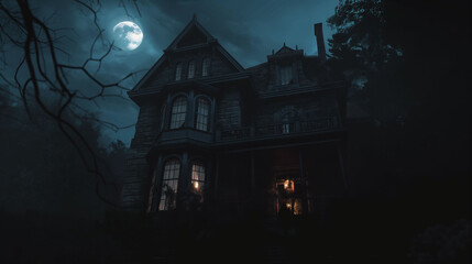 Horrifying Shadows Moving Within a Creepy Old Western-Style Mansion / Creepy Paranormal Presence Haunting Young Explorers in the Night