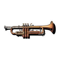 Naklejka premium brass trumpet isolated on white
