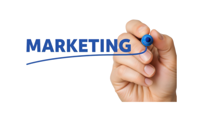 Hand Drawing Underline Beneath Marketing Text  Marker Highlighting Marketing Concept Vector 