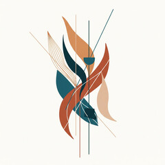 An Abstract Geometric and Floral Composition