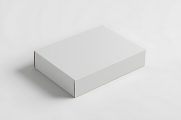 White blank hard cardboard rectangular book box mock up template, 3d render illustration.
