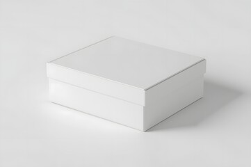 Fototapeta premium White blank hard cardboard rectangular book box mock up template, 3d render illustration.