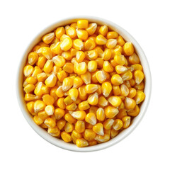 Bowl full of corn seed on transparent background