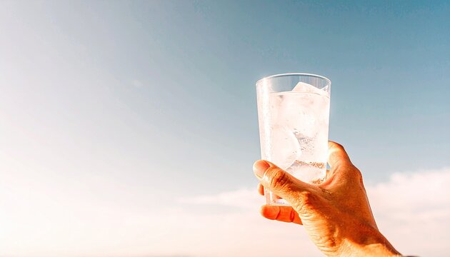 　氷水と青空と海