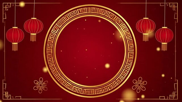 Animated red background lanterns - Powered by Adobe