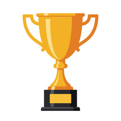 Golden Trophy Illustration on White Background Symbolizing Victory Achievement and Success in Competitions Games or Business with a Modern and Clean Design