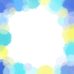 Obraz premium 青系・寒色の優しい水彩風フレーム