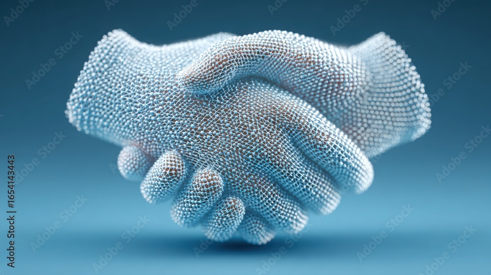 Aufkleber two hands holding each other symbolizing unity, cooperation, and partnership in the context of block