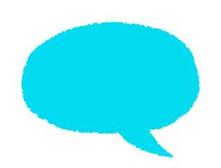 Fototapeta premium フリーハンドで描いたシンプルなフキダシ（水色） 手描きイラスト素材