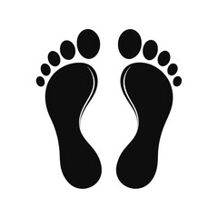 foot prints on white background