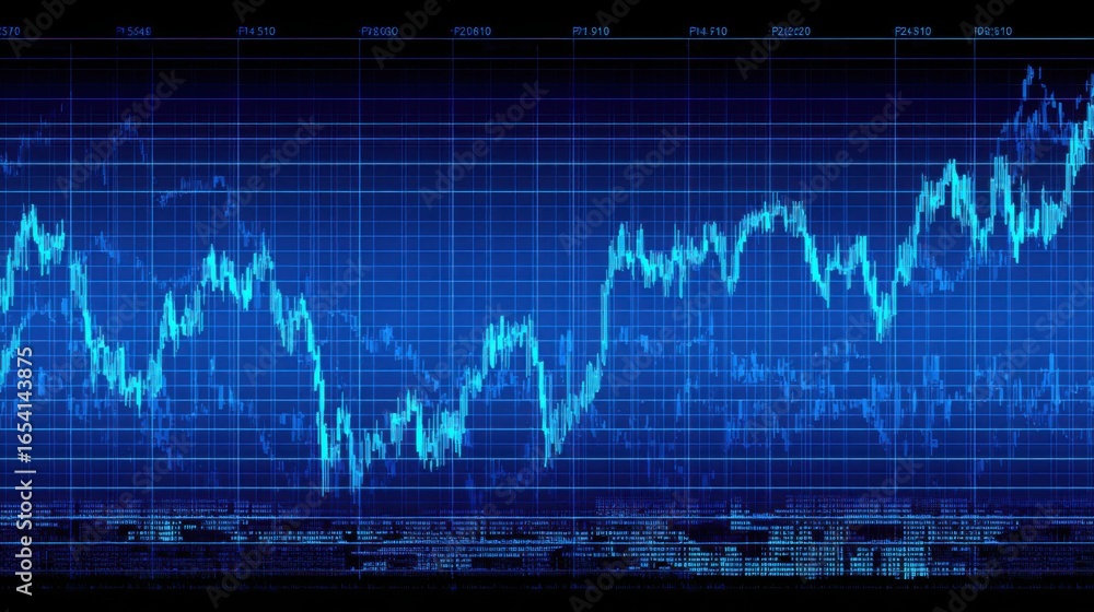 Poster a blue fore trading chart displaying data trends for real-time prz stacking correlation index icon c