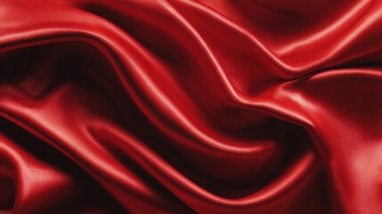 Fototapeta premium High definition photo of beautiful, smooth red satin with copy space.