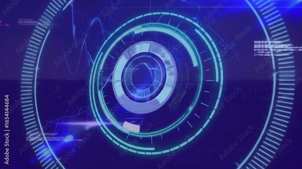 Aufkleber futuristic tech interface with digital elements and energetic visuals overlay