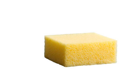 yellow cleaning sponge on colorful tiles