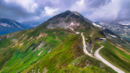 Alpine trail leading to mountain peak
