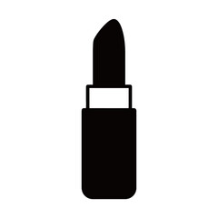 Black and white silhouette vector of lipstick on white background