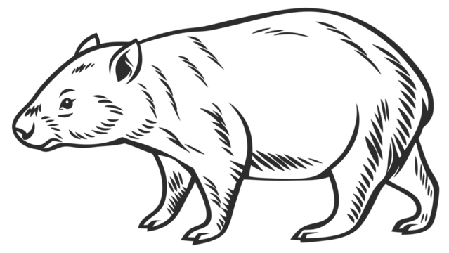 vector illustration of a sketch of a wolf
