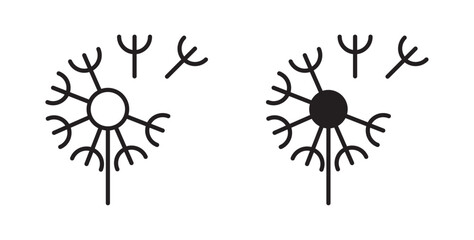 Dandelion icon . Vector illustration with stroke and fill on a white background.