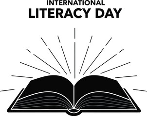 International literacy day with open book, symbolizing education, knowledge, and the importance of reading for personal and societal growth
