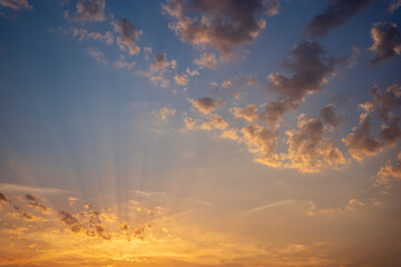 sunset sky with clouds