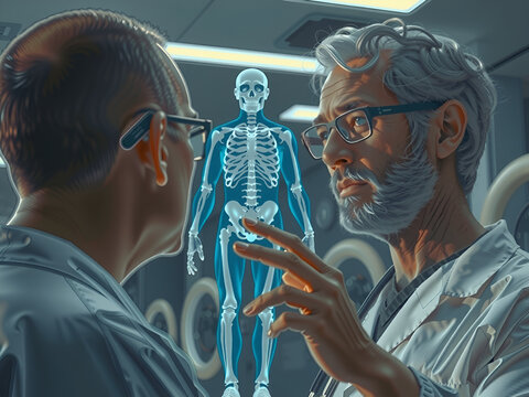 AI-Powered Medical Consultation: Doctor Explains Anatomy via Hologram to Patient
