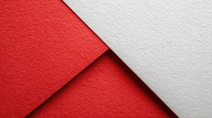 Fototapeta premium High definition photo of white and red geometric colored paper blank background template. copy space available.
