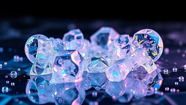 Ultra-high-definition macro shot of iridescent quantum foam forming impossible geometric structures in liquid mercury