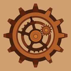 Obraz premium Steampunk Gears Illustration