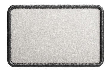 Blank rectangular fabric patch with stitched border on.