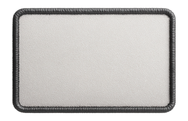 Blank rectangular fabric patch with stitched border on.