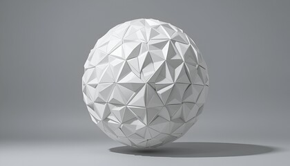 Abstract origami egg sculpture casts shadows and demonstrates geometric and artistic paper folding.