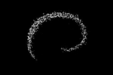 White Glitter Curve Isolated on Black Background