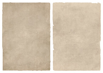 Vintage old paper texture background set, aged parchment sheet for design and retro antique effect