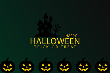 Halloween Jack O Lantern Silhouette with Spooky Haunted Scene