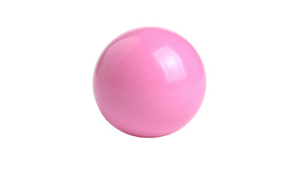 Single round pink bubble gum ball, isolated on transparent background, glossy surface, studio lighting