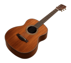 Brown wooden acoustic guitar.