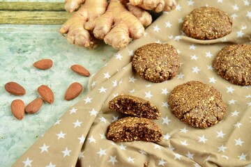 Ginger molasses almond Christmas cookies
