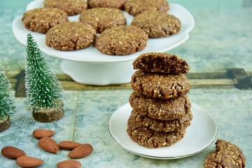 Ginger molasses almond Christmas cookies