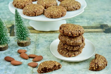 Ginger molasses almond Christmas cookies