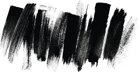 Black Brush Watercolor Stroke Texture – Vector Illustration Abstract Ink Paint Vector Design on Transparent Background.