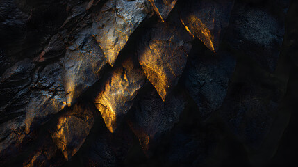 dragon, scales, dragon scales, black, rock, golden, light, scale texture, background, graphic material, mythology, dragon skin, close-up, reptile, abstract, detailed scales, glowing light, fantasy art