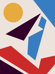 Vector set Poster and collage template Bauhaus art style. Trendy simple and minimalist 20s modern art. For print and wall art.