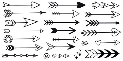 Hand-drawn arrow collection, perfect for design elements, navigation icons, and creative projects, ready to point the way 01.