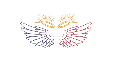 Obraz premium Angel wings halo vector graphic design element art