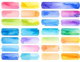 Colorful watercolor paint brushstrokes