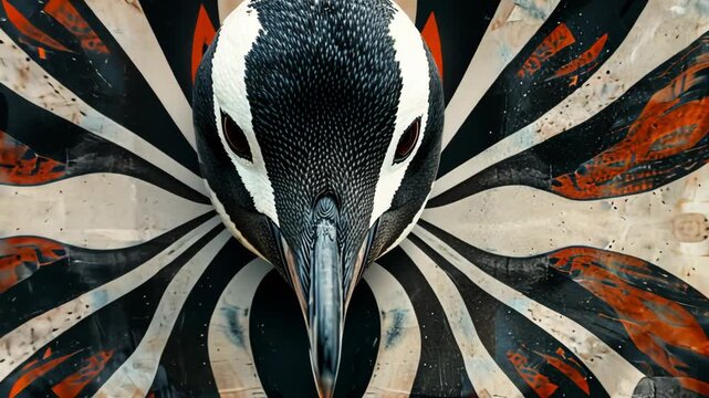 selective focus penguin feather texture close up