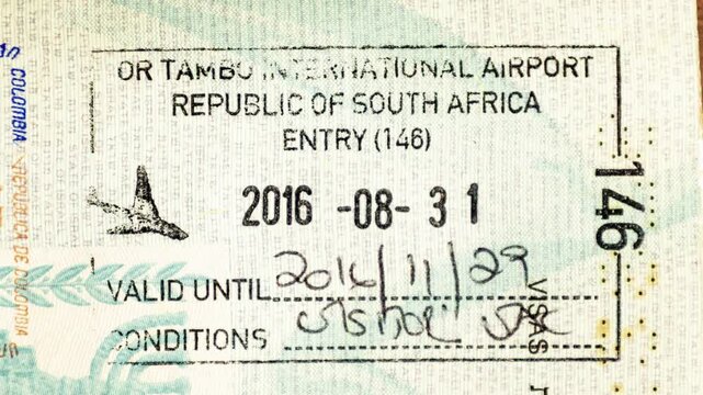 collection of passport stamps and visas 